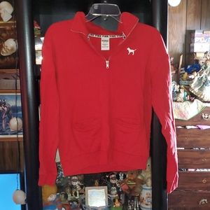 Pink vs zipper long sleeve sweater